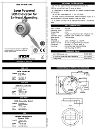 Thumbnail of document Manual - LCD-H20 Loop Powered LCD Indicator